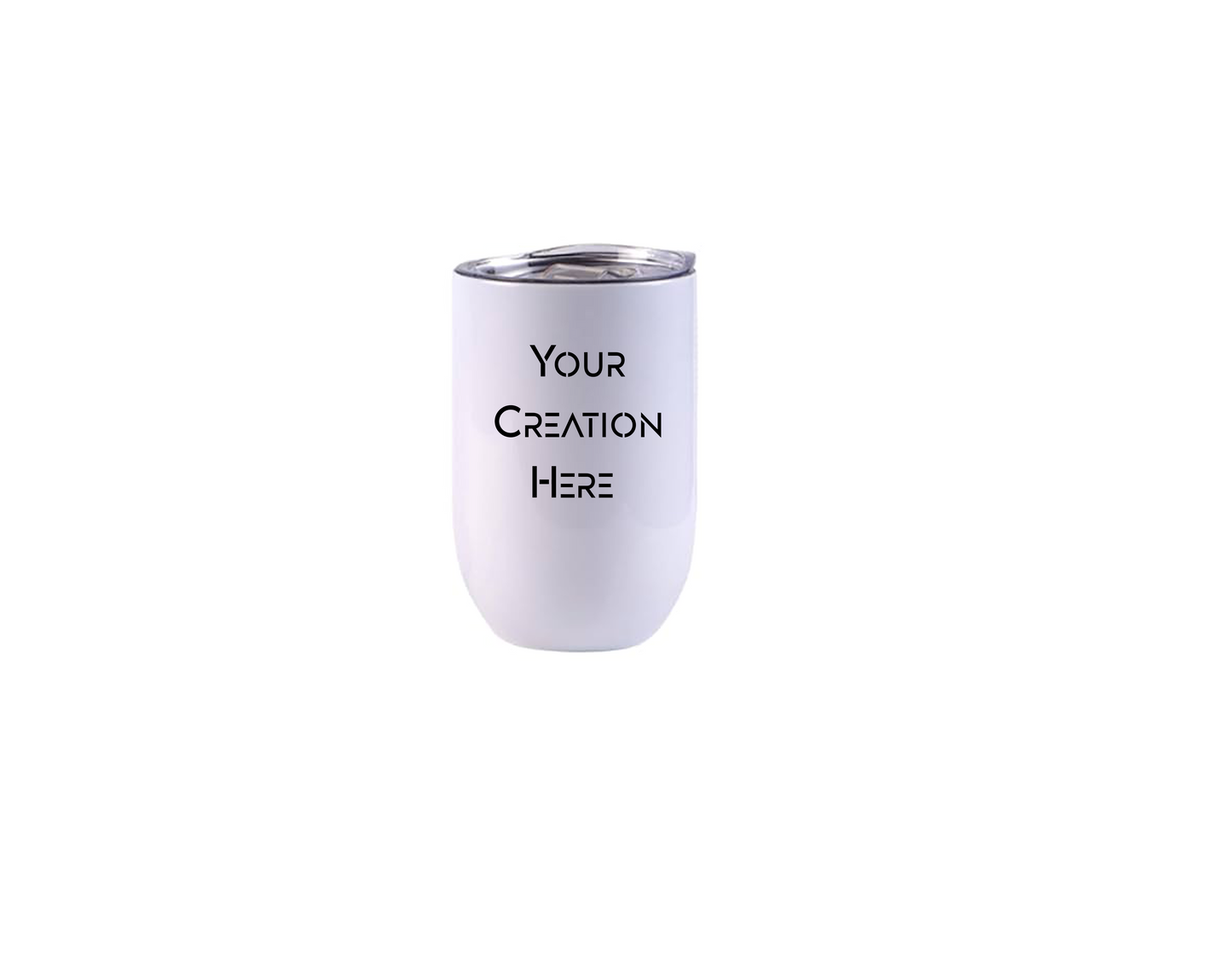 12oz White Stainless Steel Wine Tumbler