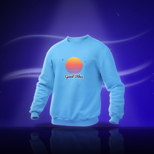 Custom printed crewneck sweatshirt in Blue