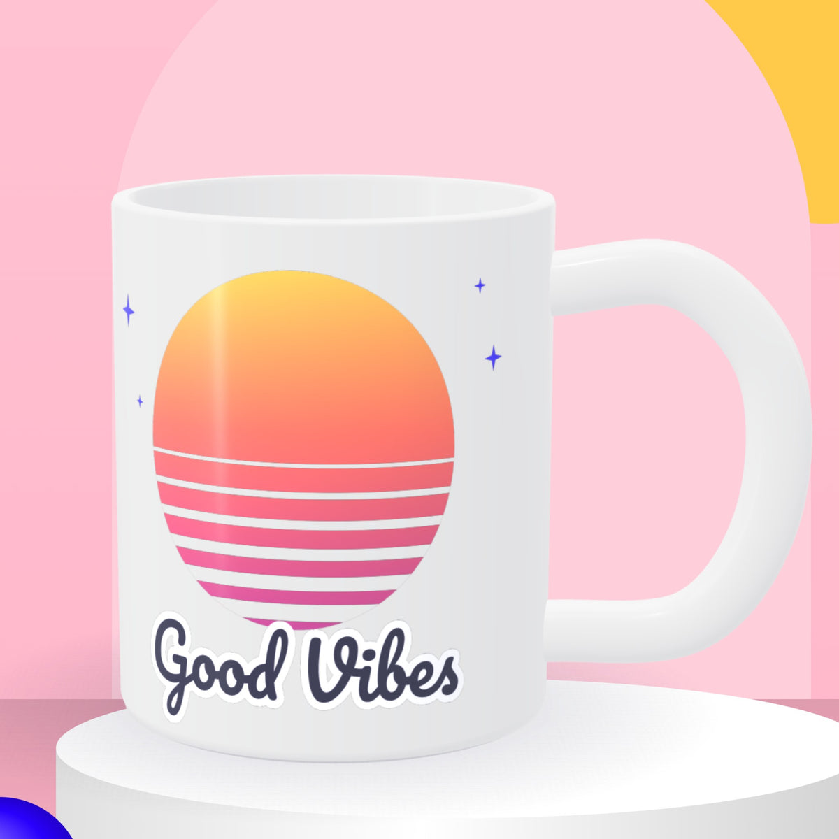 Close-up of the vibrant full-colour print on a custom 11 oz mug