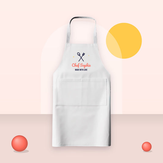 Personalized chef apron with a Chef Sophie design
