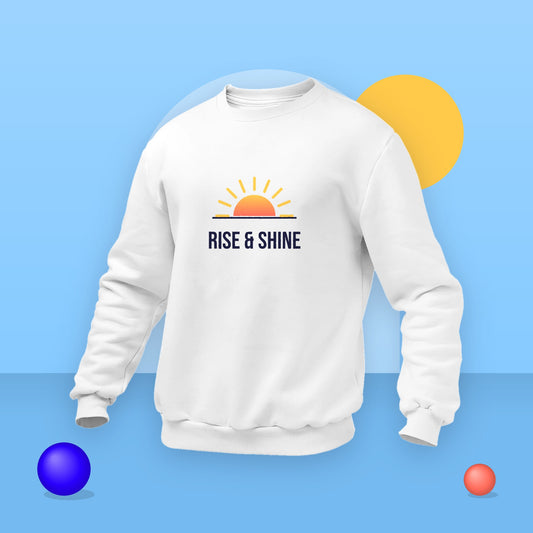 Custom printed crewneck sweatshirt in White