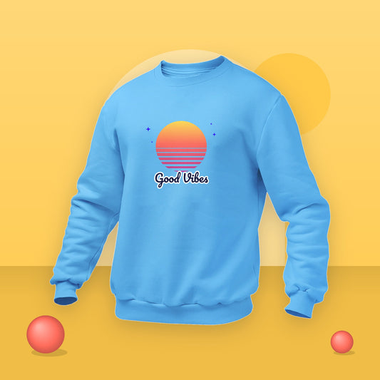 Custom printed crewneck sweatshirt in Blue